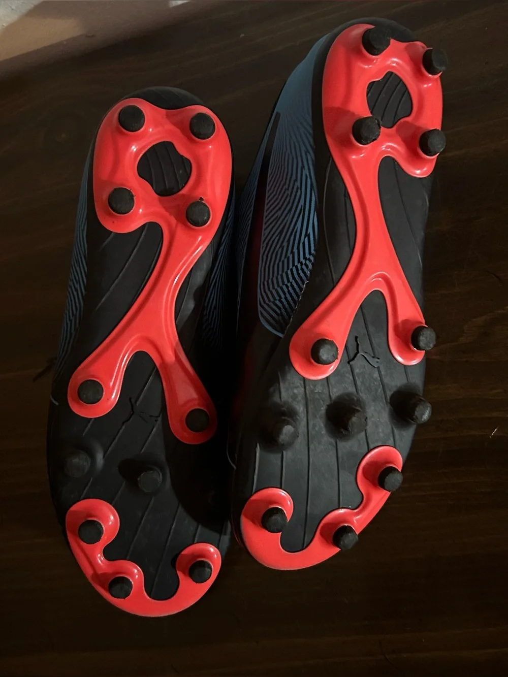 Kids Size 4 Blue Black Red Puma Soccer Cleats